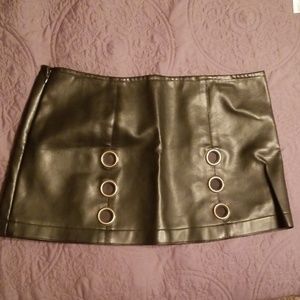 Black Leather Mini Skirt